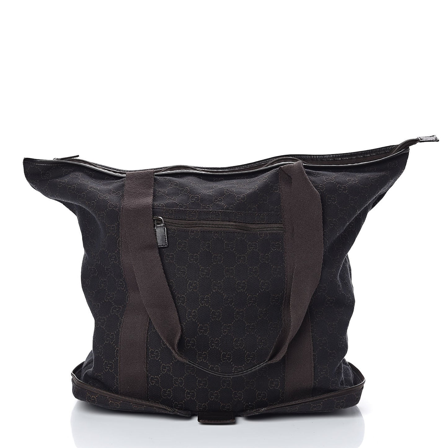 Denim Monogram Large Collapsible Travel Tote Dark Brown