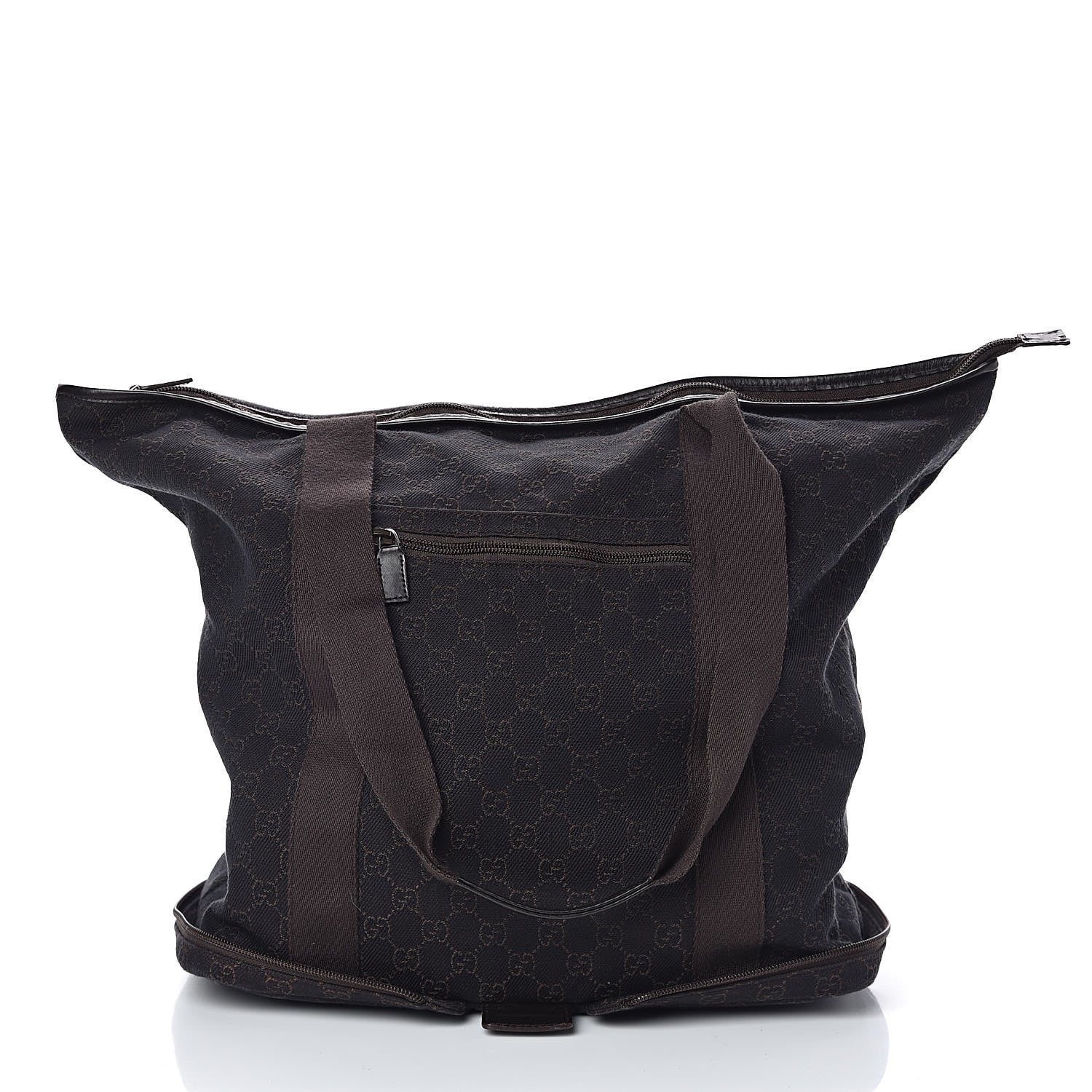 Gucci Denim Monogram Large Collapsible Travel Tote Dark Brown 3 of 9
