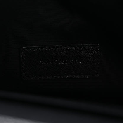 Saint Laurent Grain De Poudre Matelasse Chevron Monogram Envelope Clutch Black 7 of 11