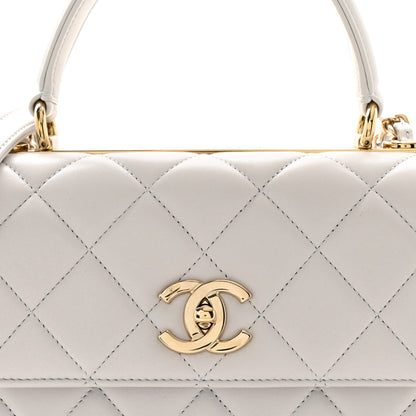 Chanel Lambskin Quilted Small Trendy CC Flap Dual Handle Bag Light Grey 9 of 12