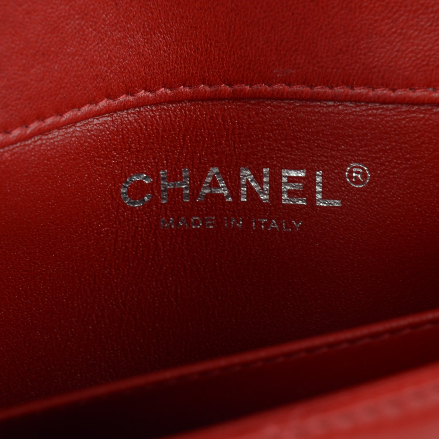 Lambskin Quilted Extra Mini Flap Red