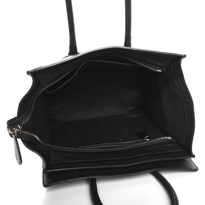 Celine Drummed Calfskin Micro Luggage Black 5 of 11
