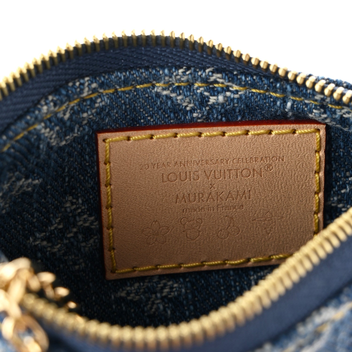 Louis Vuitton LV X TM Monogram Denim Cerises Key Pouch Blue