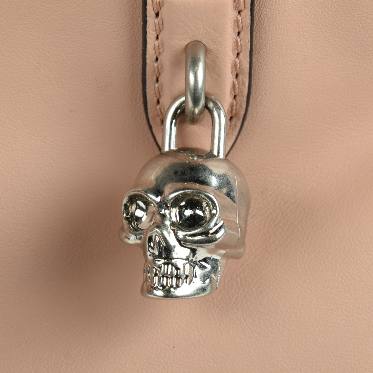 Alexander McQueen Calfskin Small Skull Padlock Zip Around Tote Boudoir 6 of 8