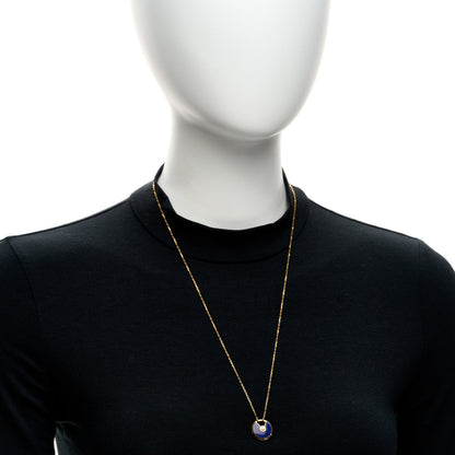 Cartier 18K Yellow Gold Diamond Lapis Lazuli SM Amulette de Cartier Pendant Necklace 2 of 4