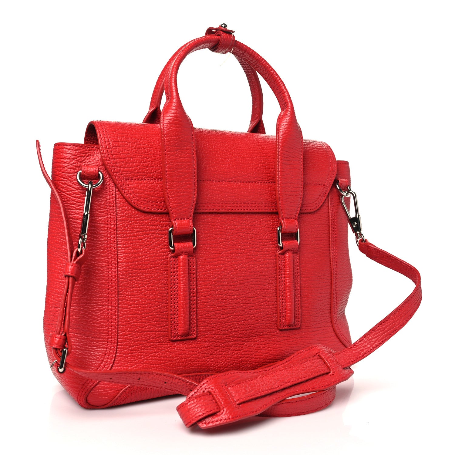 3.1 Phillip Lim Textured Calfskin Medium Pashli Satchel Red 3 of 11