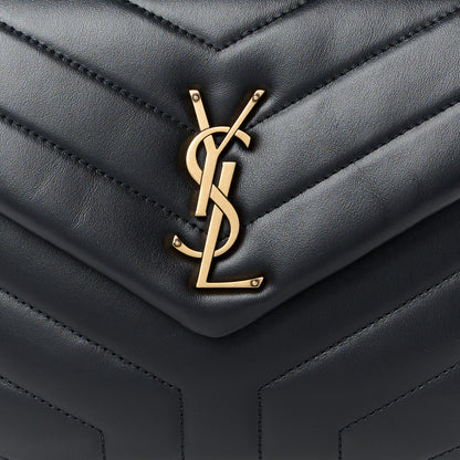Saint Laurent Calfskin Y Quilted Monogram Small Loulou Chain Satchel Black 9 of 12