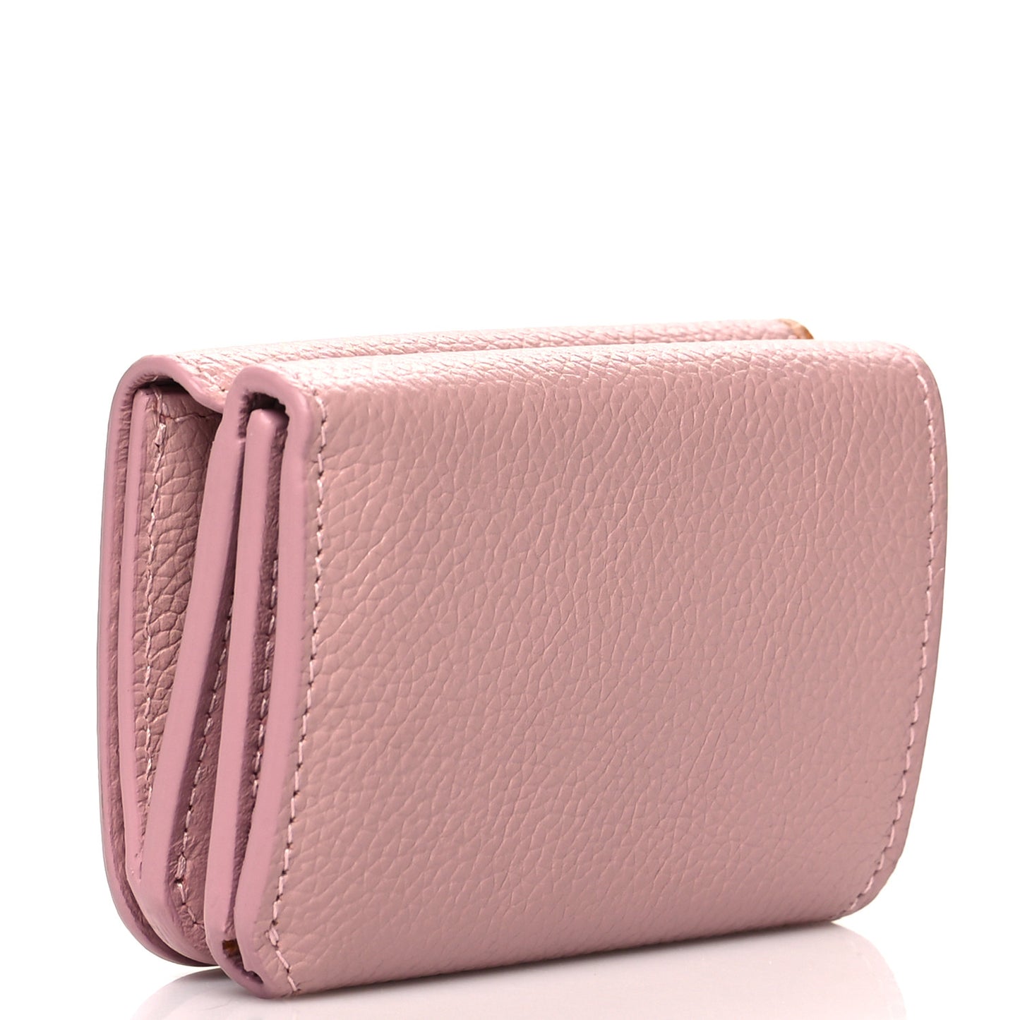 Grained Calfskin Logo Everyday Mini Wallet Pink