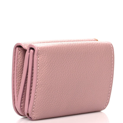 Balenciaga Grained Calfskin Logo Everyday Mini Wallet Pink 3 of 11