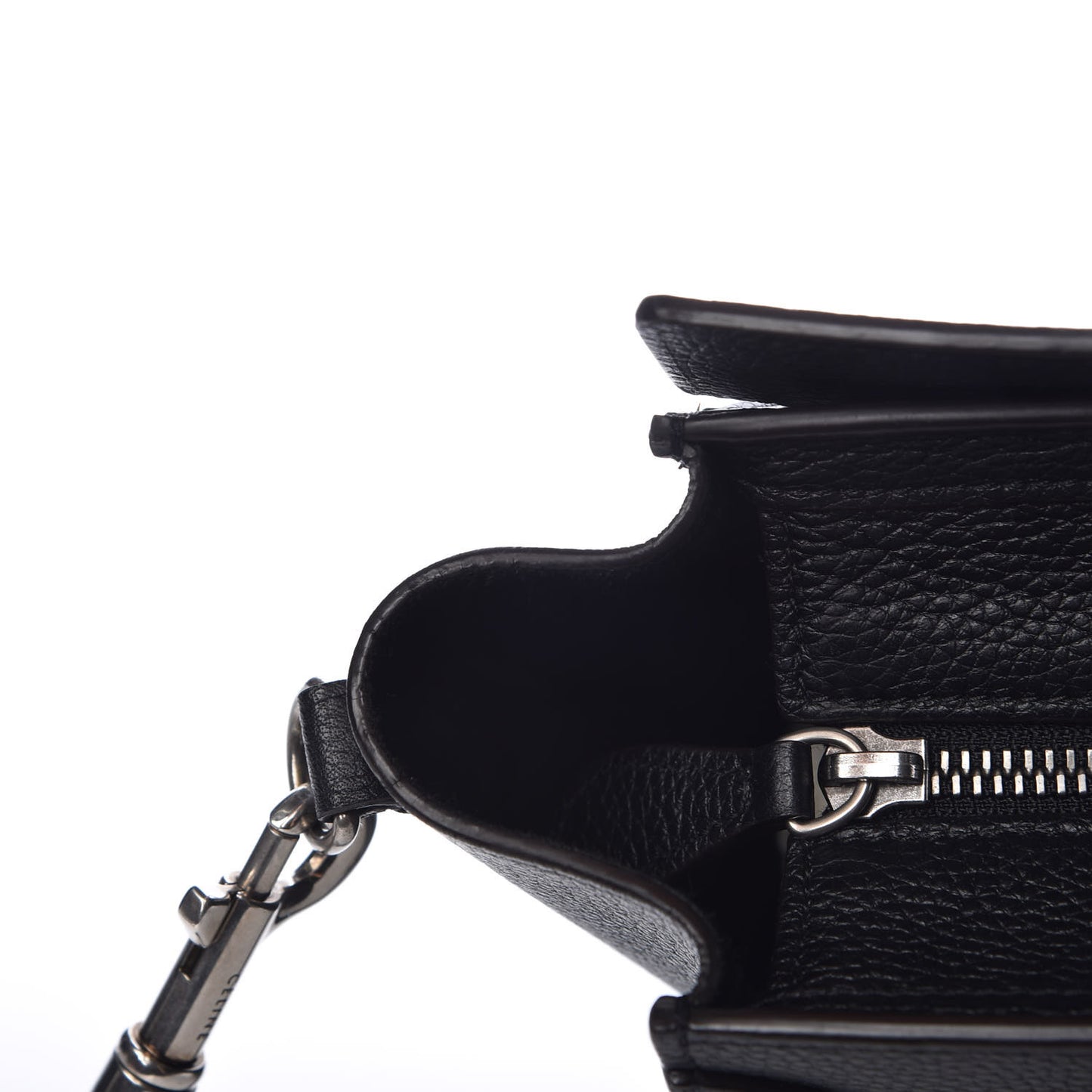 Drummed Calfskin Nano Luggage Black