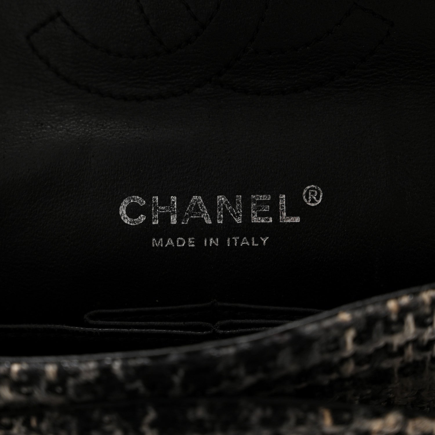 Chanel Tweed Quilted Medium Double Flap Beige White Black 6 of 10