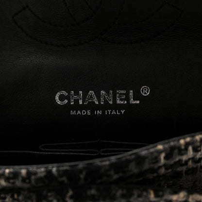 Chanel Tweed Quilted Medium Double Flap Beige White Black 6 of 10