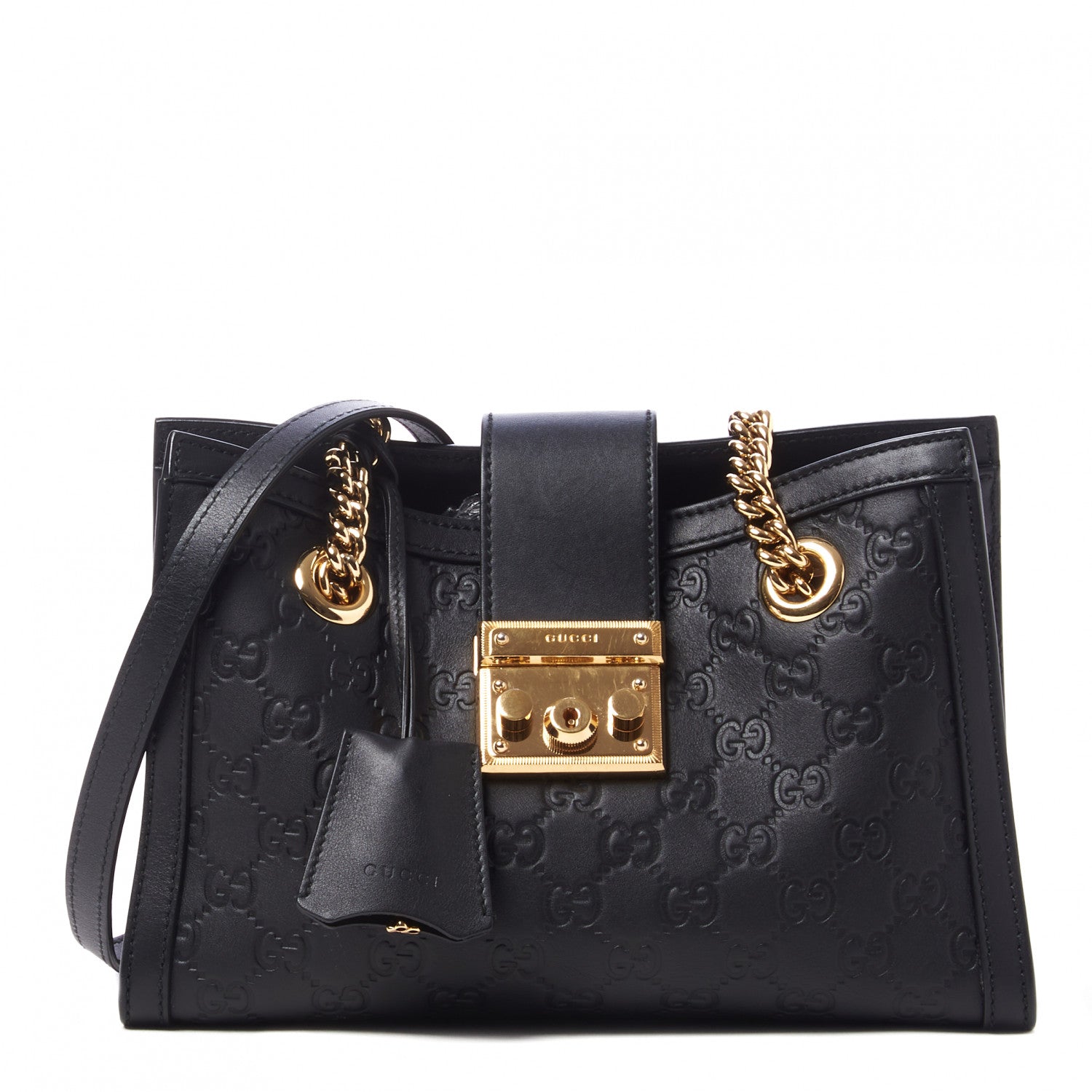 Gucci Guccissima Small Padlock Tote Black 1 of 10