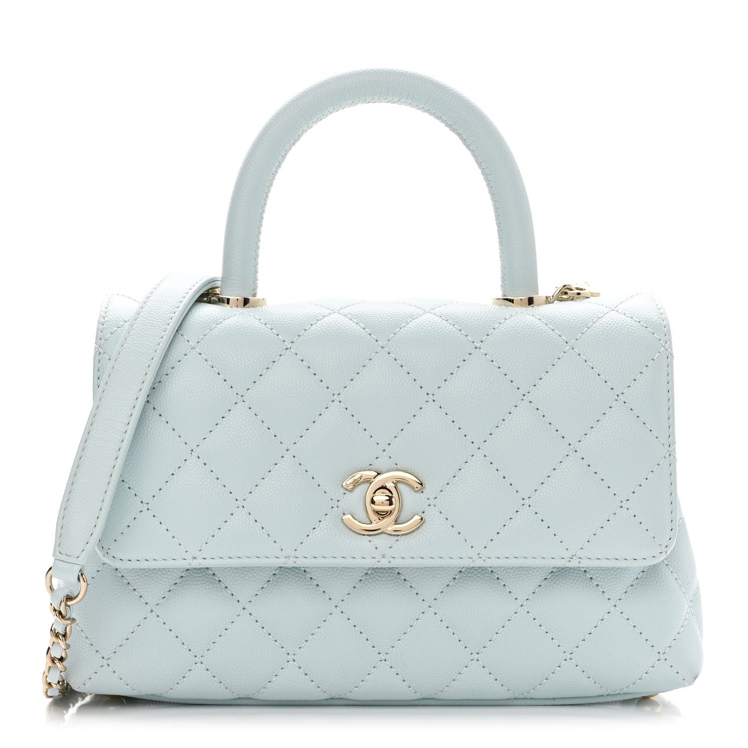 Chanel Caviar Quilted Mini Coco Handle Flap Light Blue 1 of 11