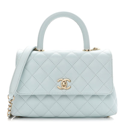 Chanel Caviar Quilted Mini Coco Handle Flap Light Blue 1 of 11