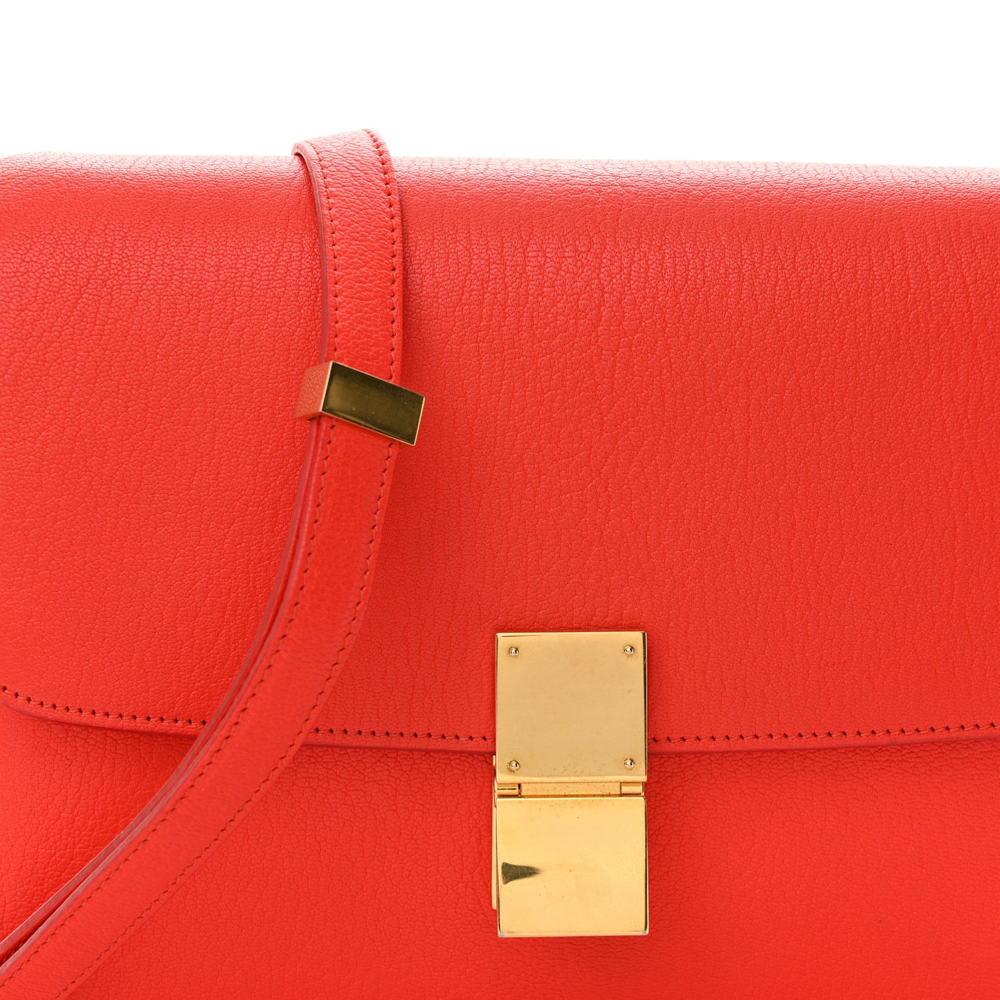 Goatskin Medium Classic Box Flap Bag Alizarin