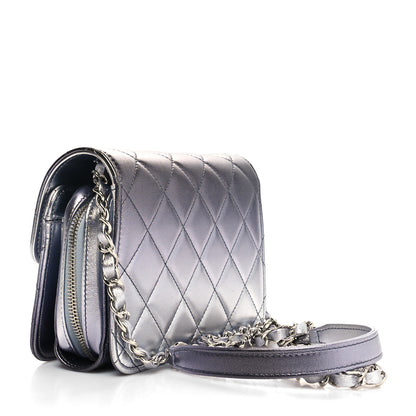 Chanel Metallic Lambskin Like A Wallet Flap Silvery Black 2 of 11
