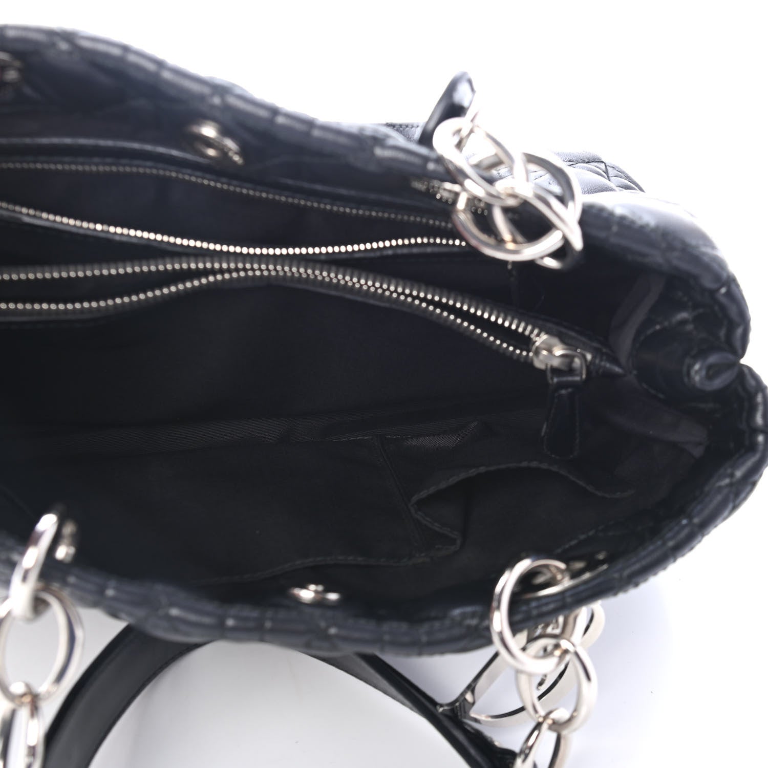 Christian Dior Lambskin Cannage Small Dior Soft Shopping Tote Black 4 of 4