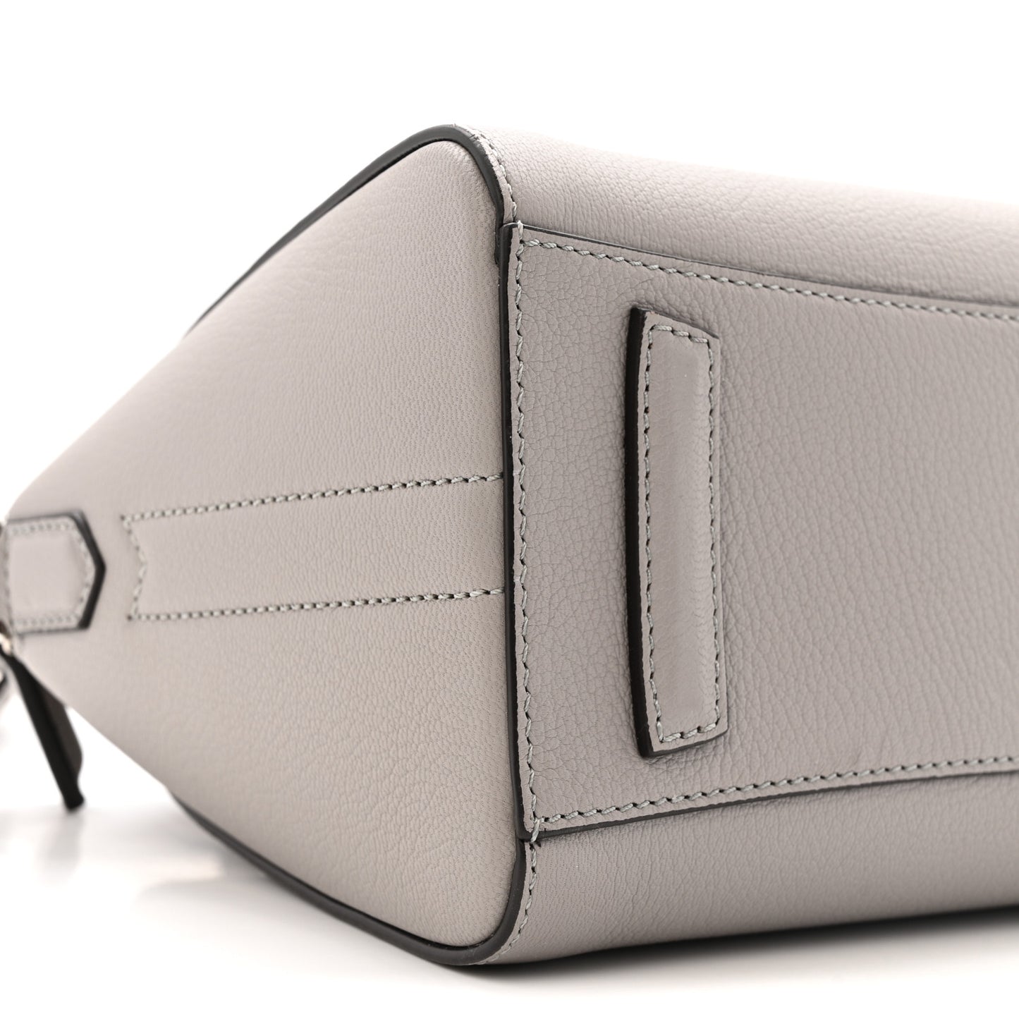 Sugar Goatskin Mini Antigona Pearl Grey