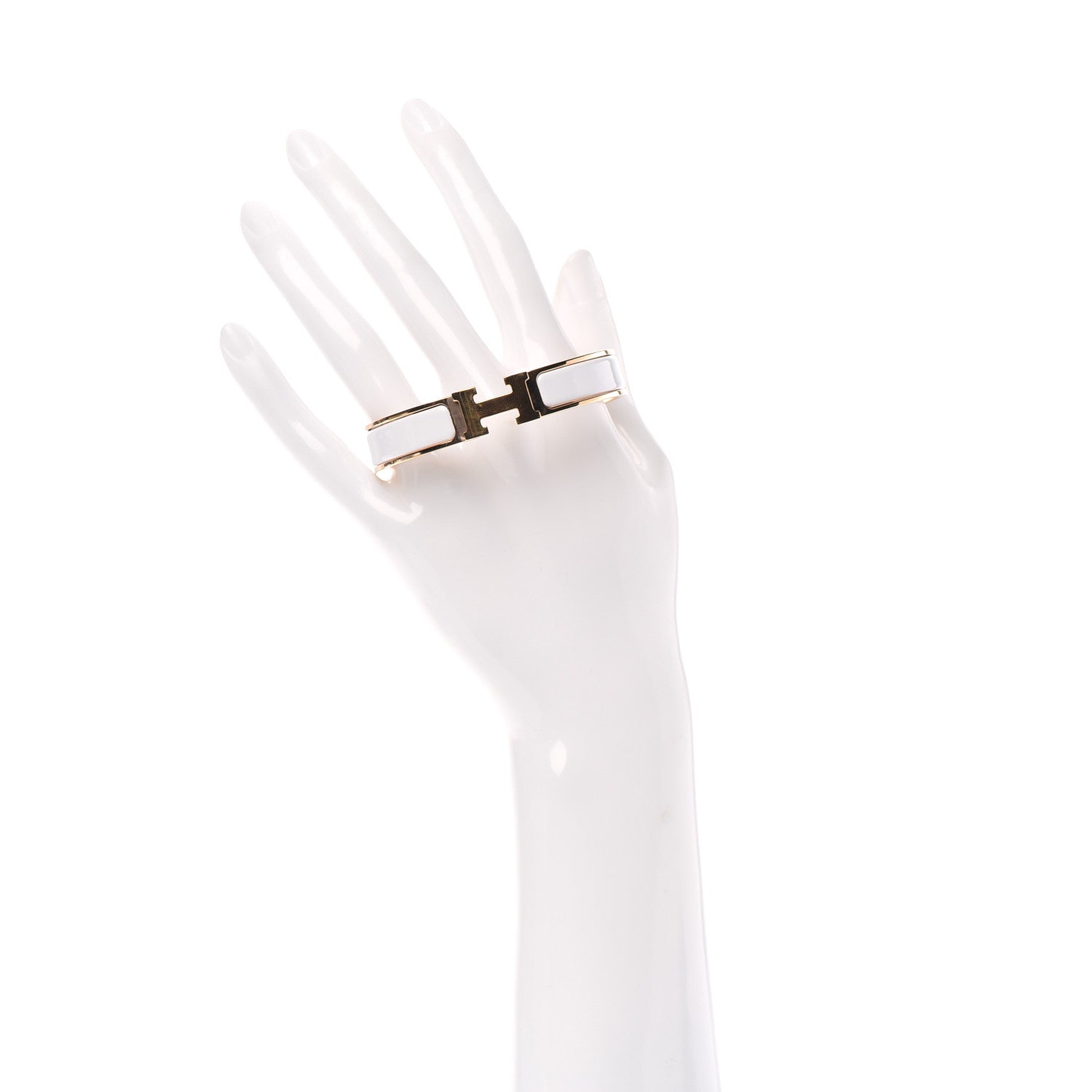 Hermes Enamel Narrow Clic Clac H Bracelet PM White 2 of 4
