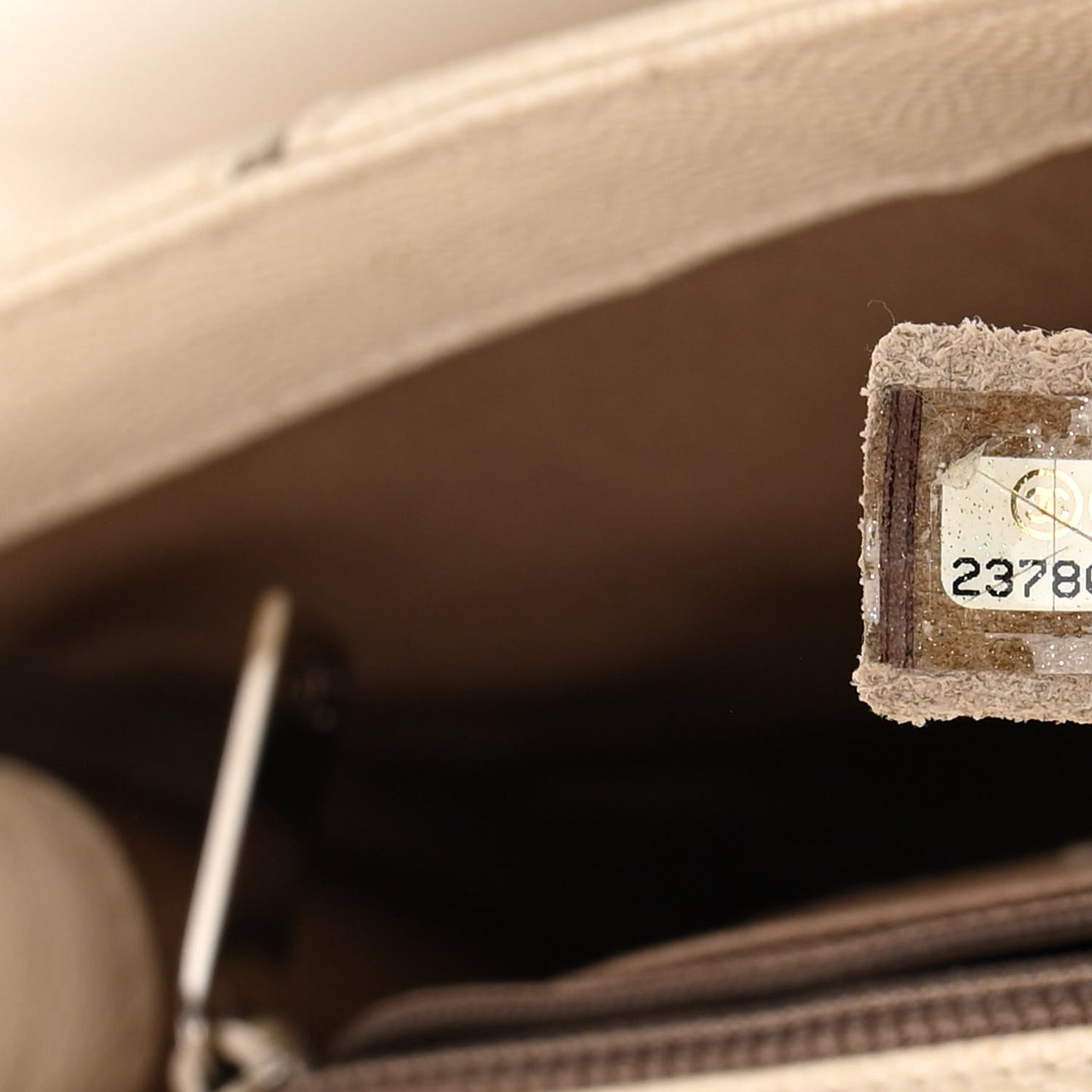 Caviar Macro Chevron Single Flap White