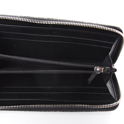 Chanel Glittered Calfskin Quilted Large Gusset Zip Wallet Black 4 of 7