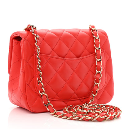 Chanel Lambskin Quilted Mini Square Flap Red 2 of 10