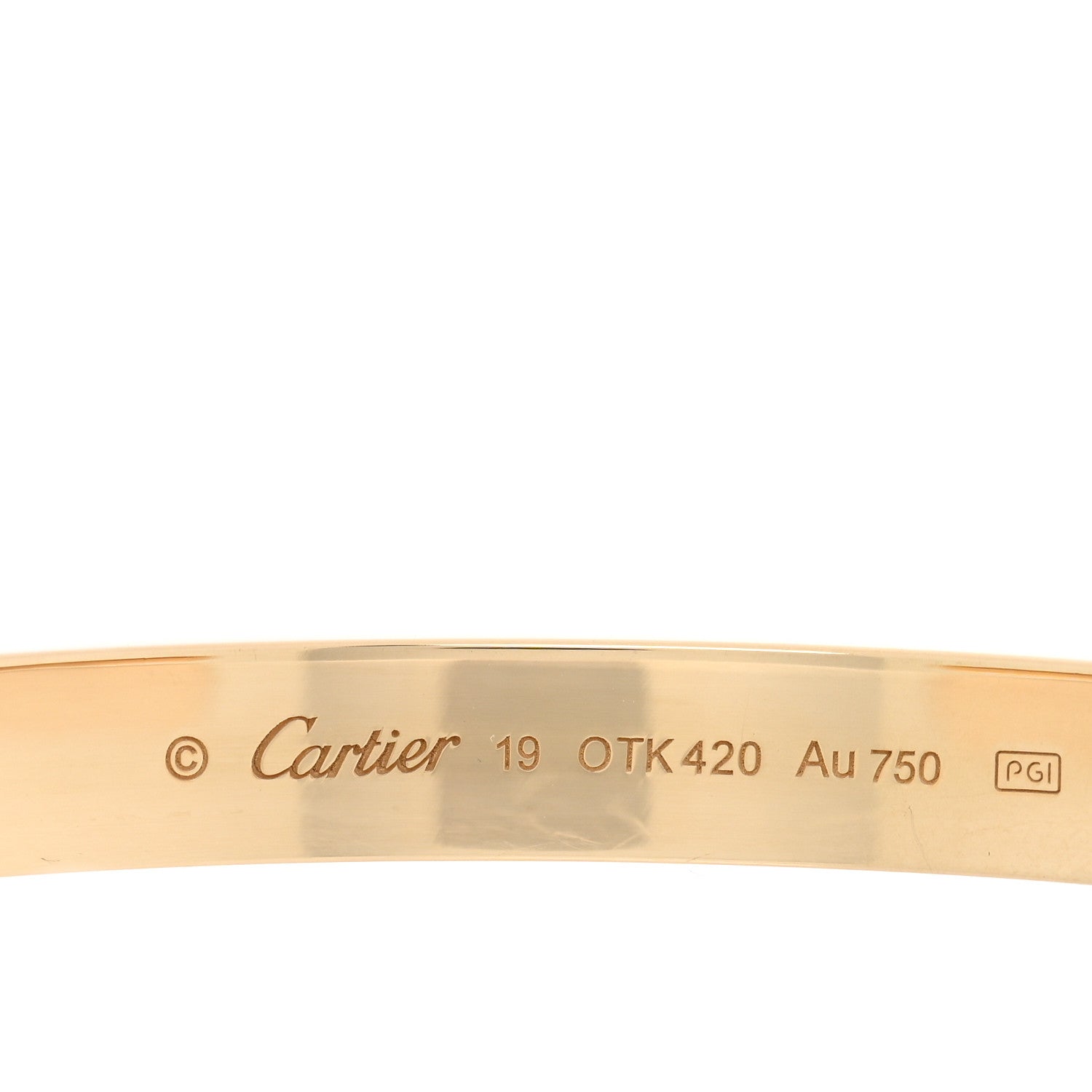 Cartier 18K Yellow Gold LOVE Cuff Bracelet 19 3 of 4