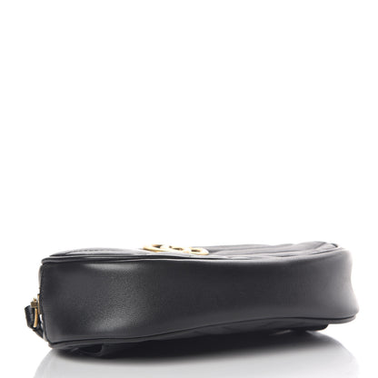Gucci Calfskin Matelasse GG Marmont Belt Bag 85 34 Black 4 of 14