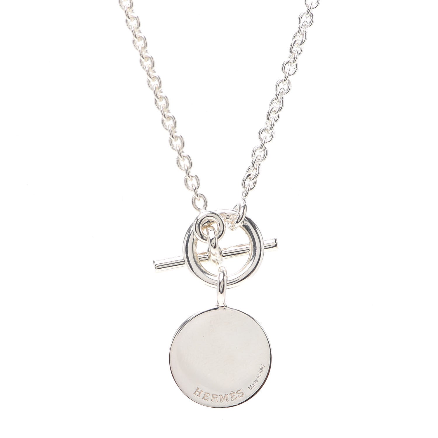 Hermes Sterling Silver Amulettes H Confettis Pendant Necklace 4 of 5