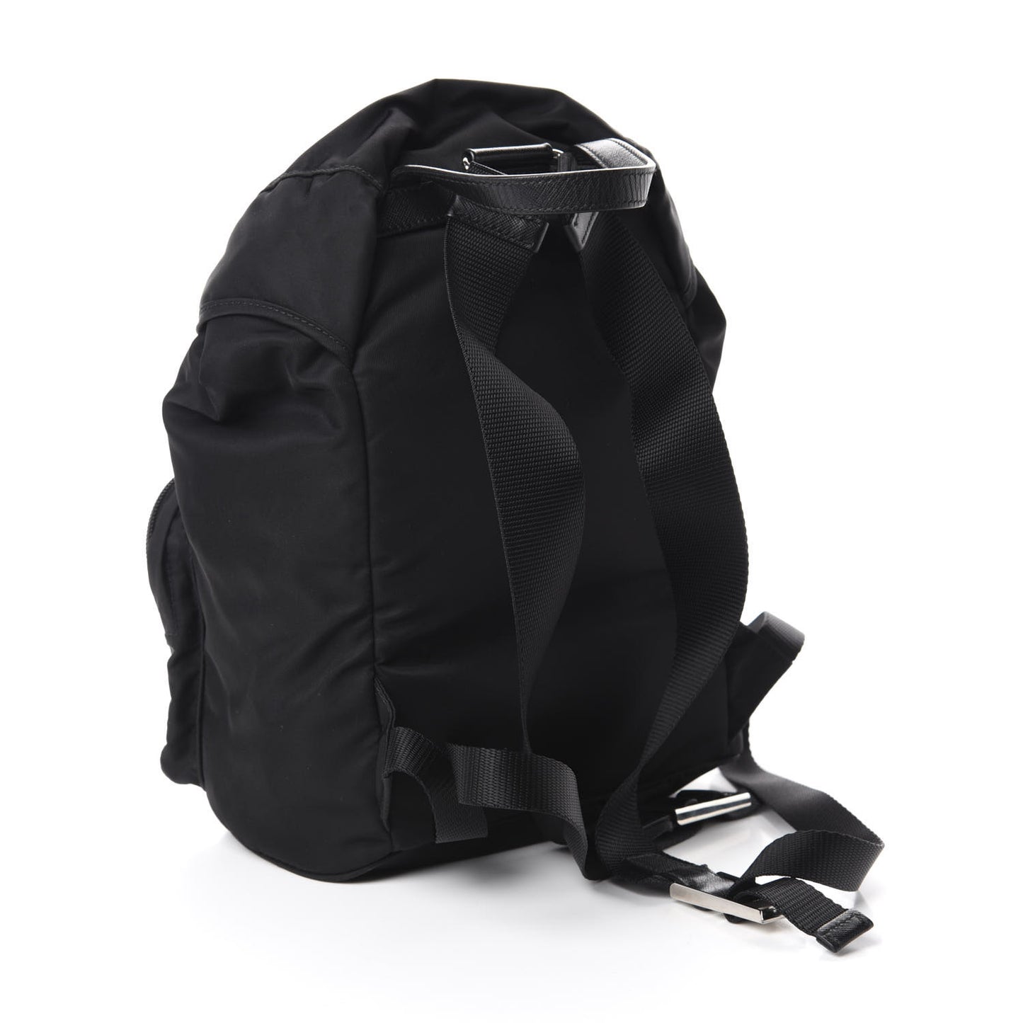 Tessuto Nylon Vela Small Double Buckle Backpack Black