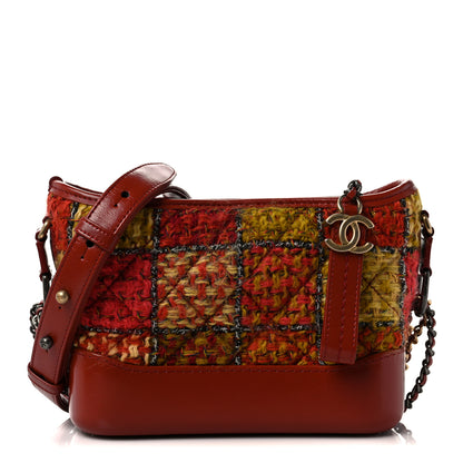 Chanel Tweed Calfskin Small Gabrielle Hobo Red Multicolor 1 of 8