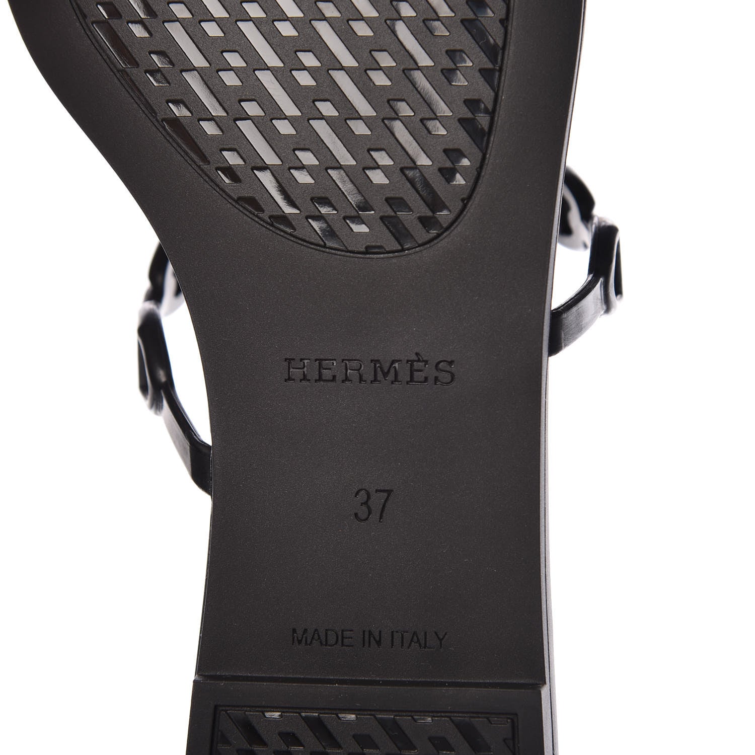 Hermes Rubber Chaine d'Ancre Rivage Sandals 37 Black 6 of 8