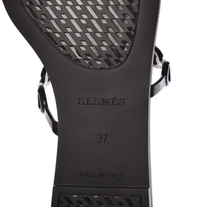 Hermes Rubber Chaine d'Ancre Rivage Sandals 37 Black 6 of 8