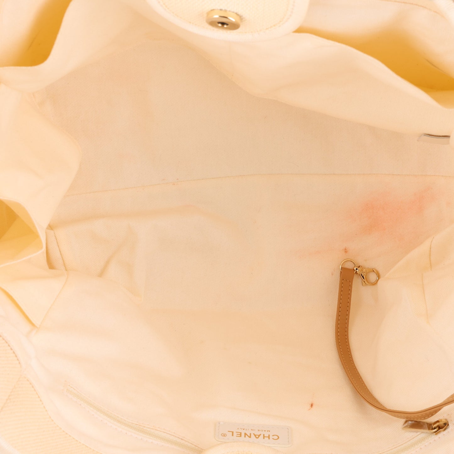Canvas Pearl Medium Deauville Tote Ecru Beige