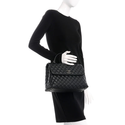 Chanel Caviar Quilted Large Coco Handle Flap Black 3 of 9