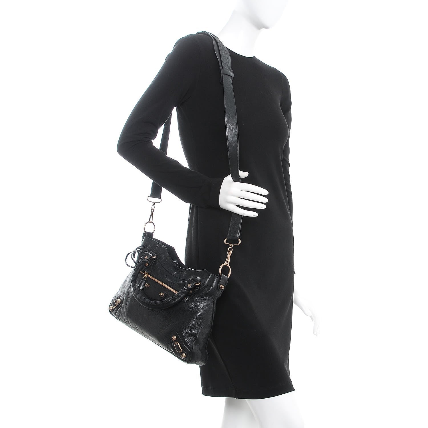 Balenciaga Agneau Giant 12 Rose Gold Hardware Town Black 2 of 8