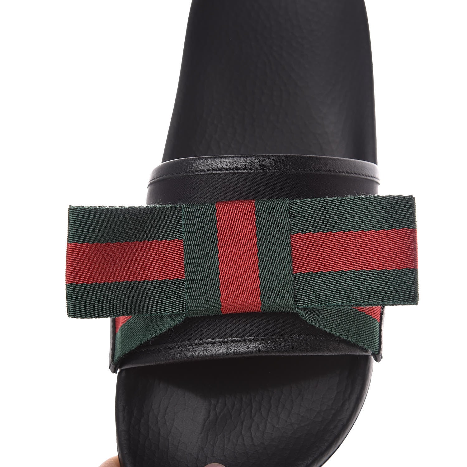 Gucci Satin Web Bow Slide Sandals 39 Black 6 of 10