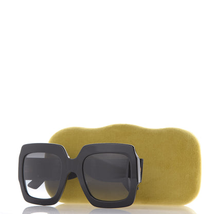 Gucci Square Frame Glitter GG0102S Sunglasses Black 7 of 7