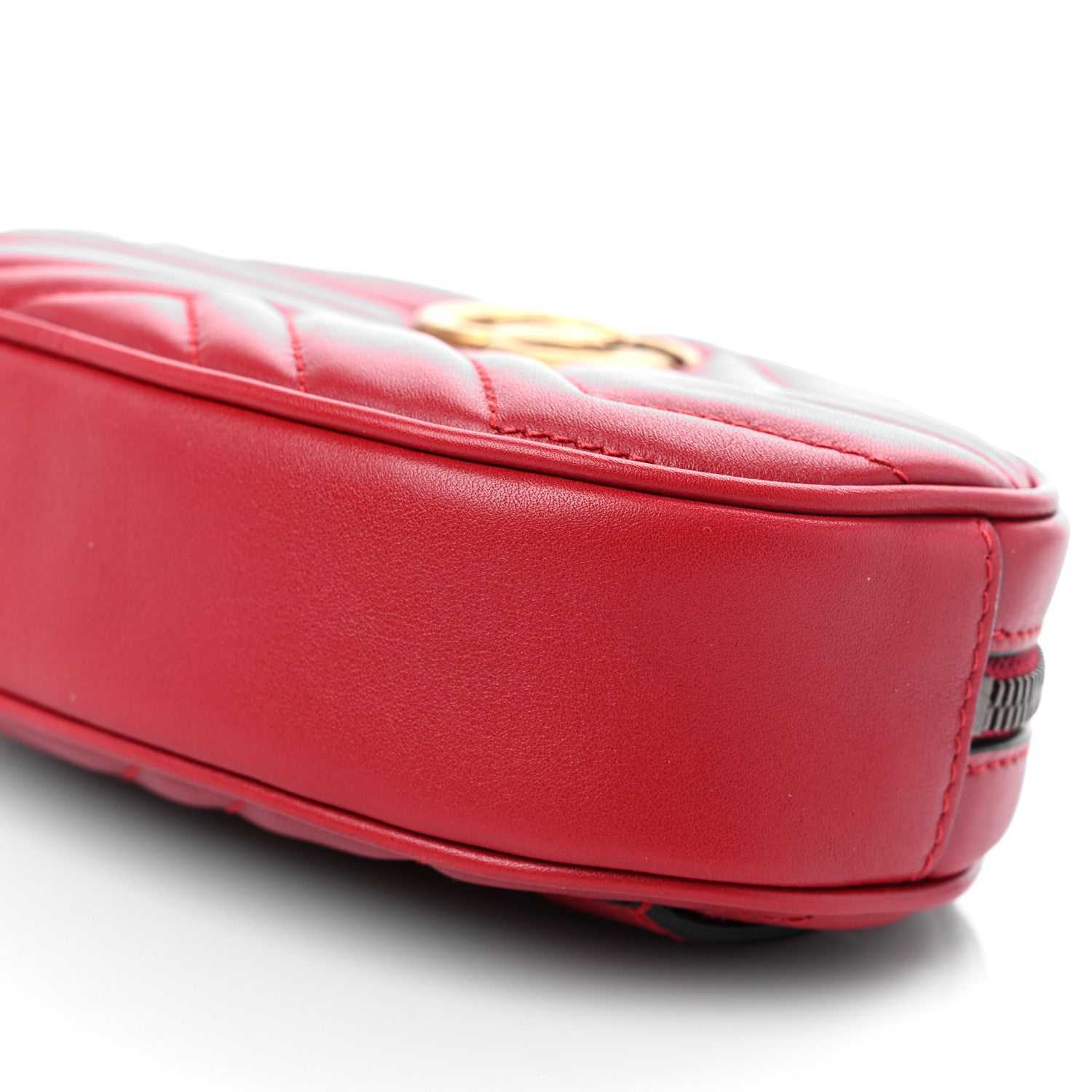 Gucci Calfskin Matelasse GG Marmont Belt Bag 85 34 Hibiscus Red 10 of 10