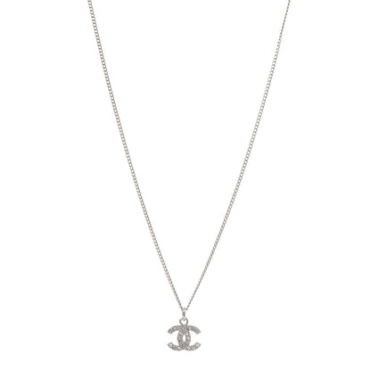 Chanel Crystal Timeless CC Necklace Silver 1 of 4
