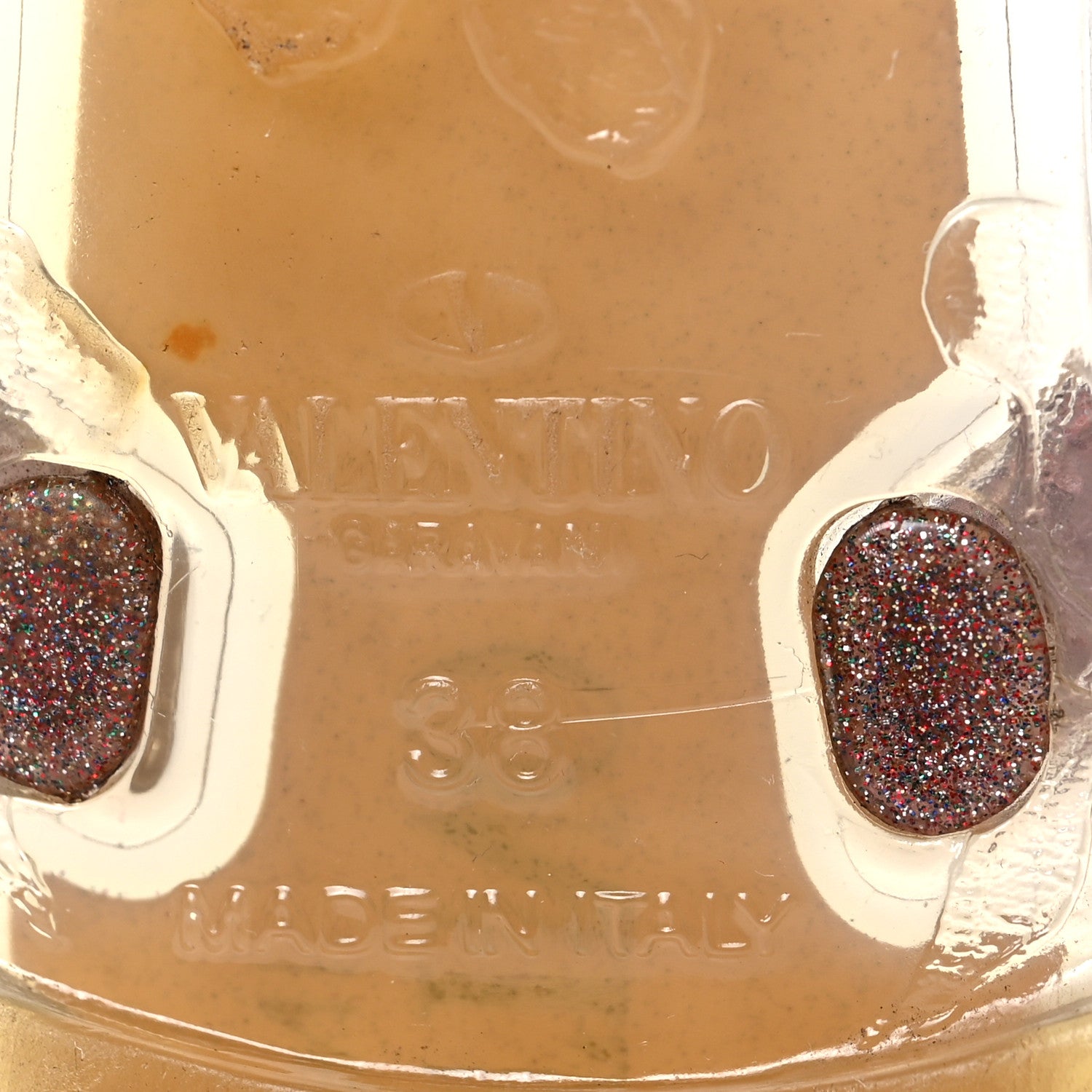Valentino Garavani PVC Jelly Glitter Rockstud Bow Thong Sandals 38 Multicolor 5 of 8