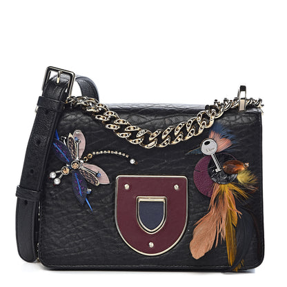 Christian Dior Crinkled Lambskin Embellished Diorama Club Bag Black 1 of 9