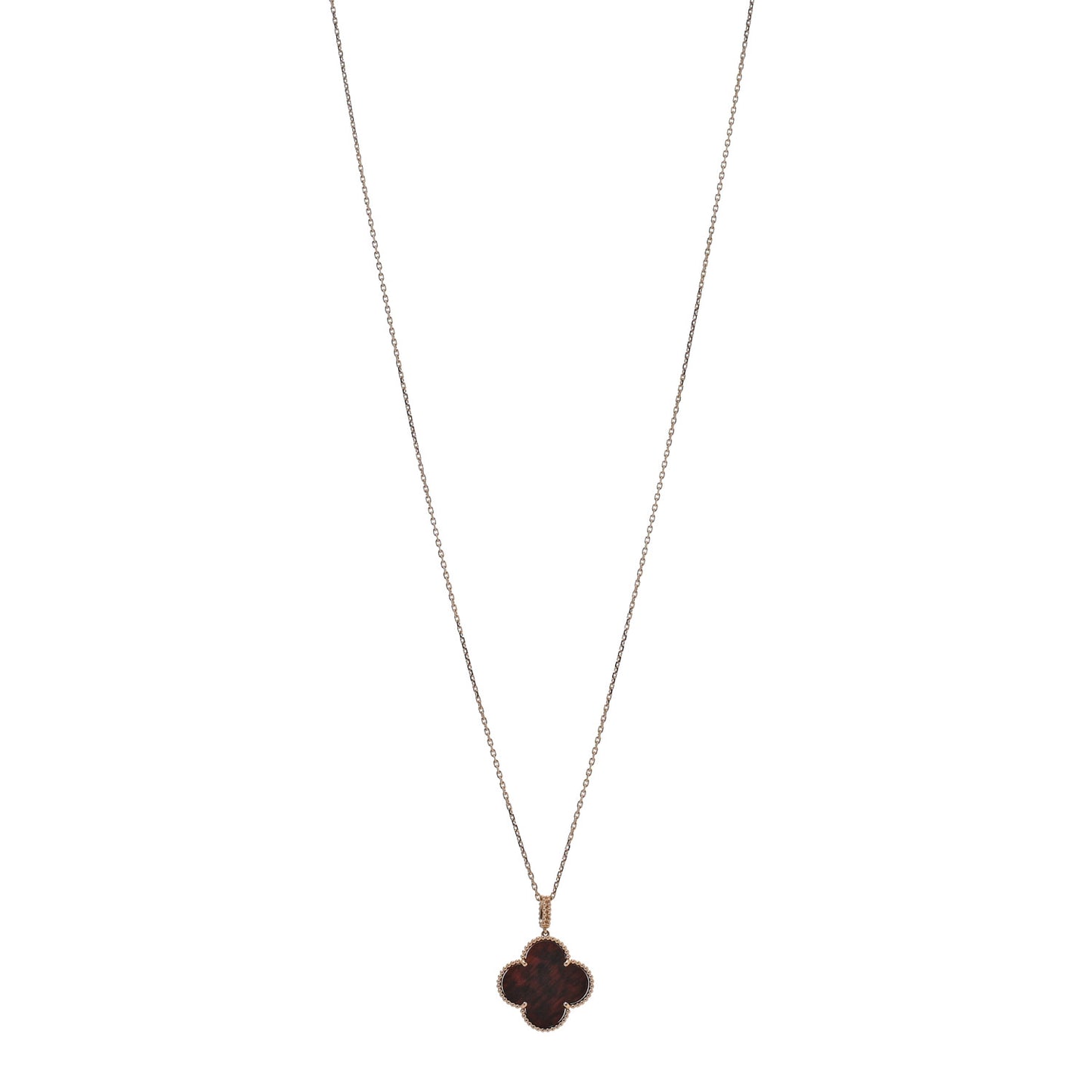 18K Rose Gold Letterwood Magic Alhambra Long Necklace