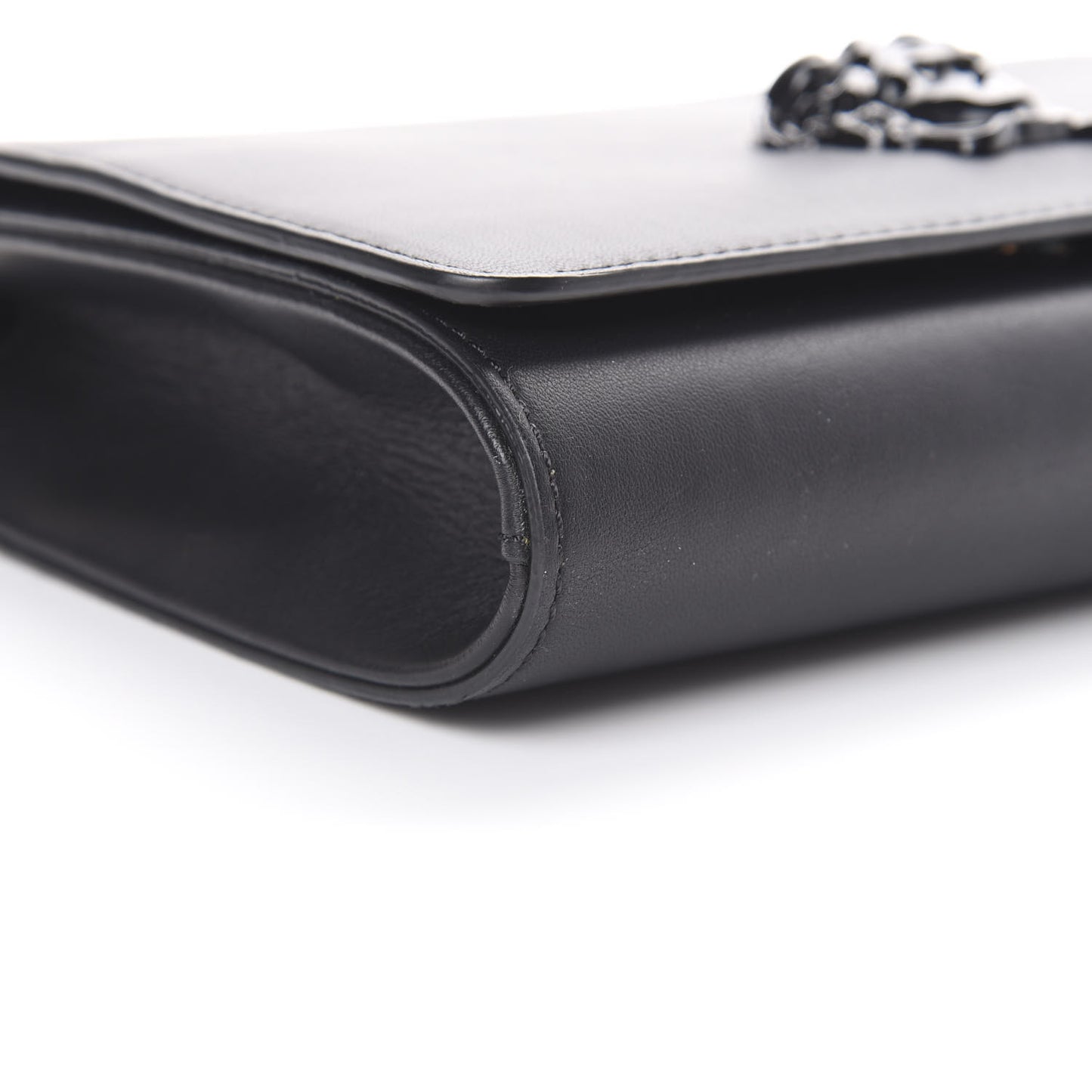 Vitello Palazzo Medusa Evening Clutch Bag Black