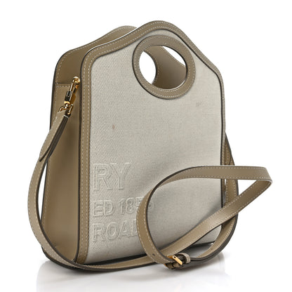 Burberry Canvas Calfskin Horseferry Print Mini Pocket Bag Ecru 3 of 12