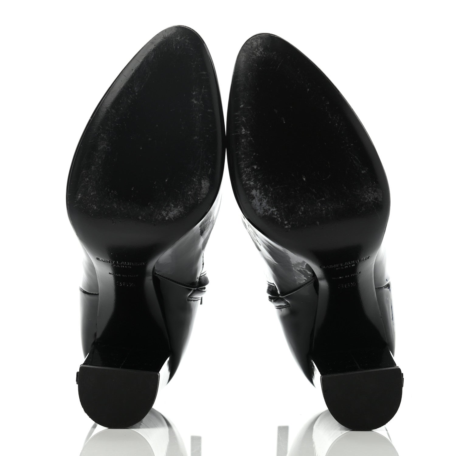 Saint Laurent Patent Loulou 95 Ankle Zip Boot 36.5 Black 5 of 8