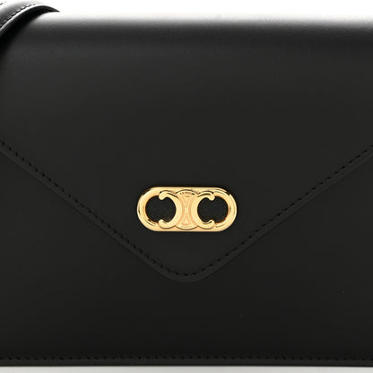 Celine Shiny Calfskin Triomphe Maillon Wallet on Chain Black 8 of 10