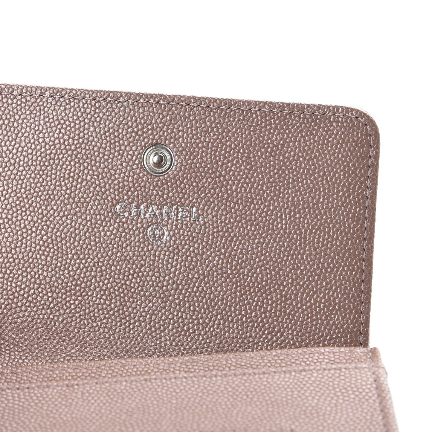 Metallic Caviar Chevron Quilted Vintage Mademoiselle Flap Card Holder Pink