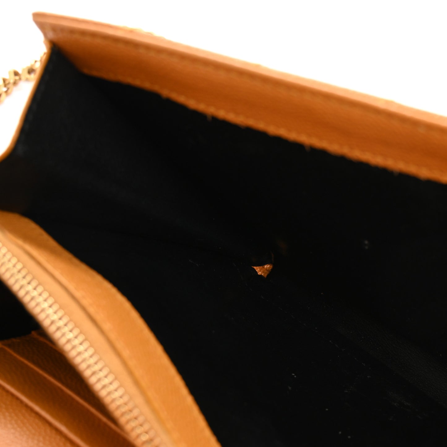 Grain De Poudre Matelasse Chevron Cassandre Chain Wallet Senape Yellow
